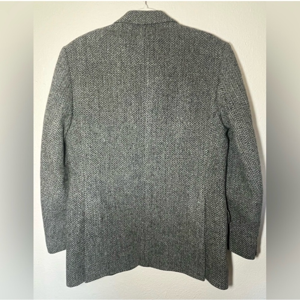 Harris Tweed Vintage Herringbone Wool Blazer Hector Russell Kiltmaker Gray - Picture 2 of 12